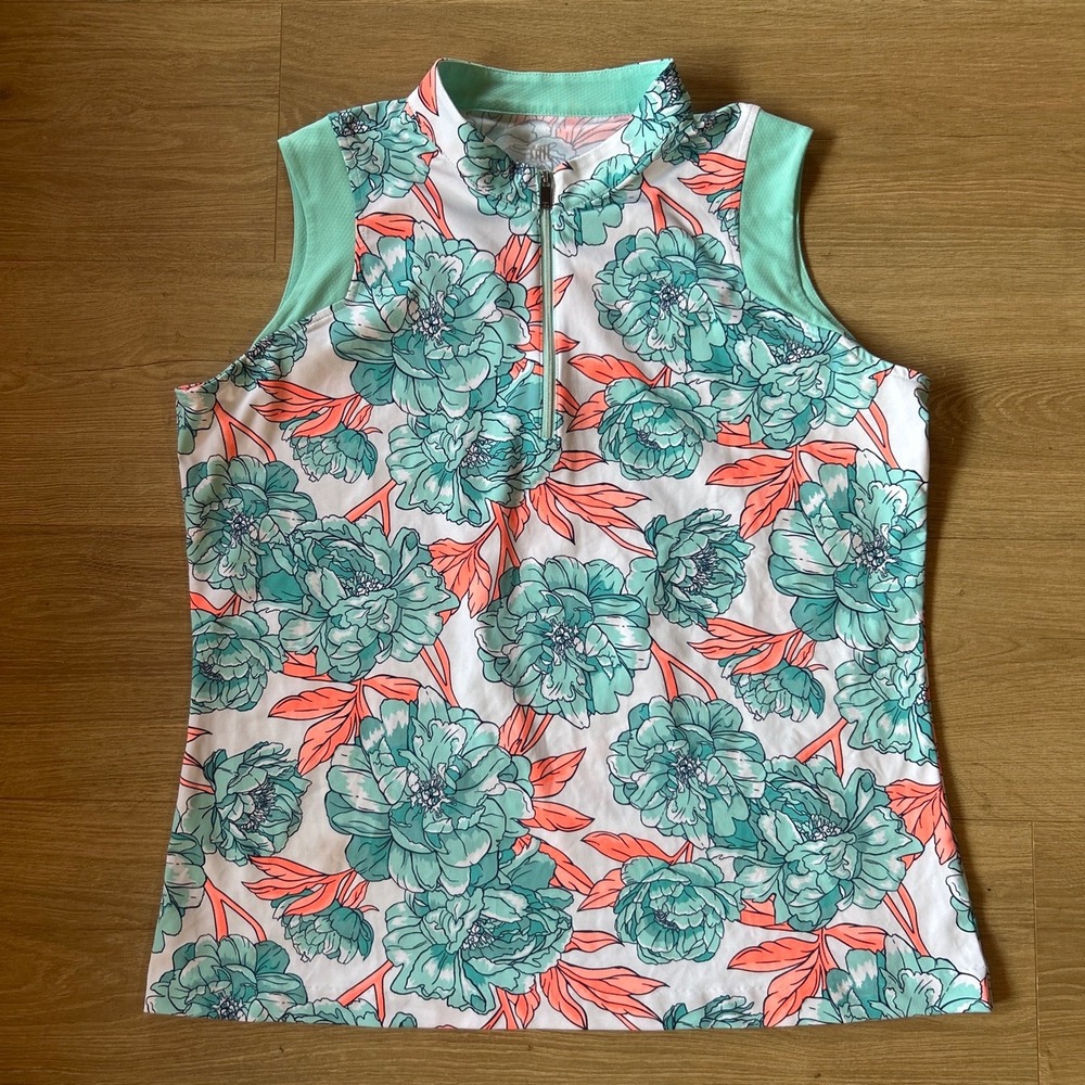 Tail Womens Sleeveless Golf Tennis Tops Bundle Quarter Zip Floral Geometric XL - Picture 3 of 5